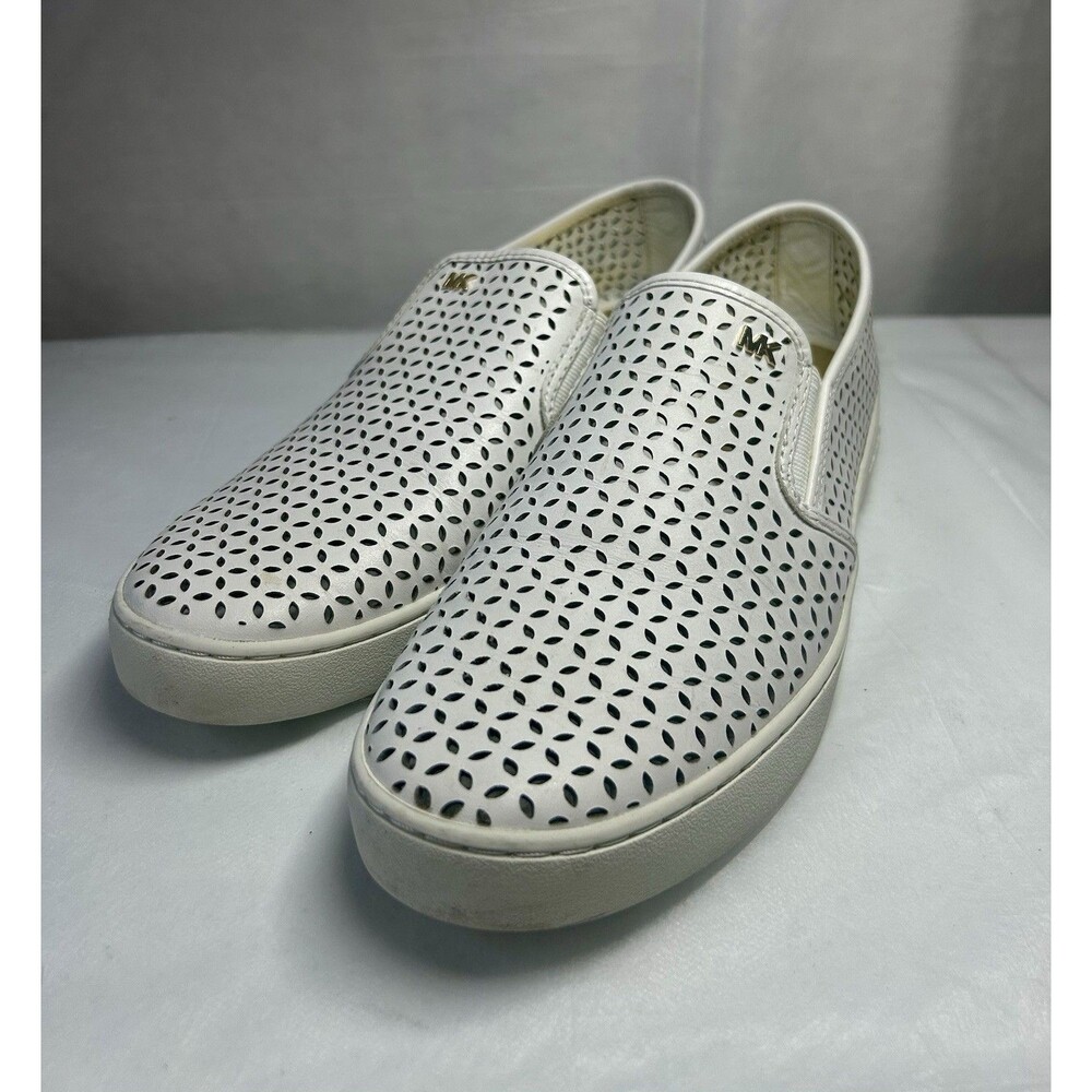 Michael Kors Olivia Slip On Optic White Leather 10M Women